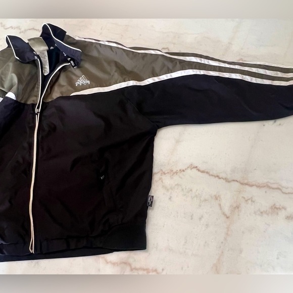 VINTAGE 90s ADIDAS GOLF BLACK AND GRAY FULL ZIP GOLF JACKET SIZE XL TALL - Picture 8 of 10
